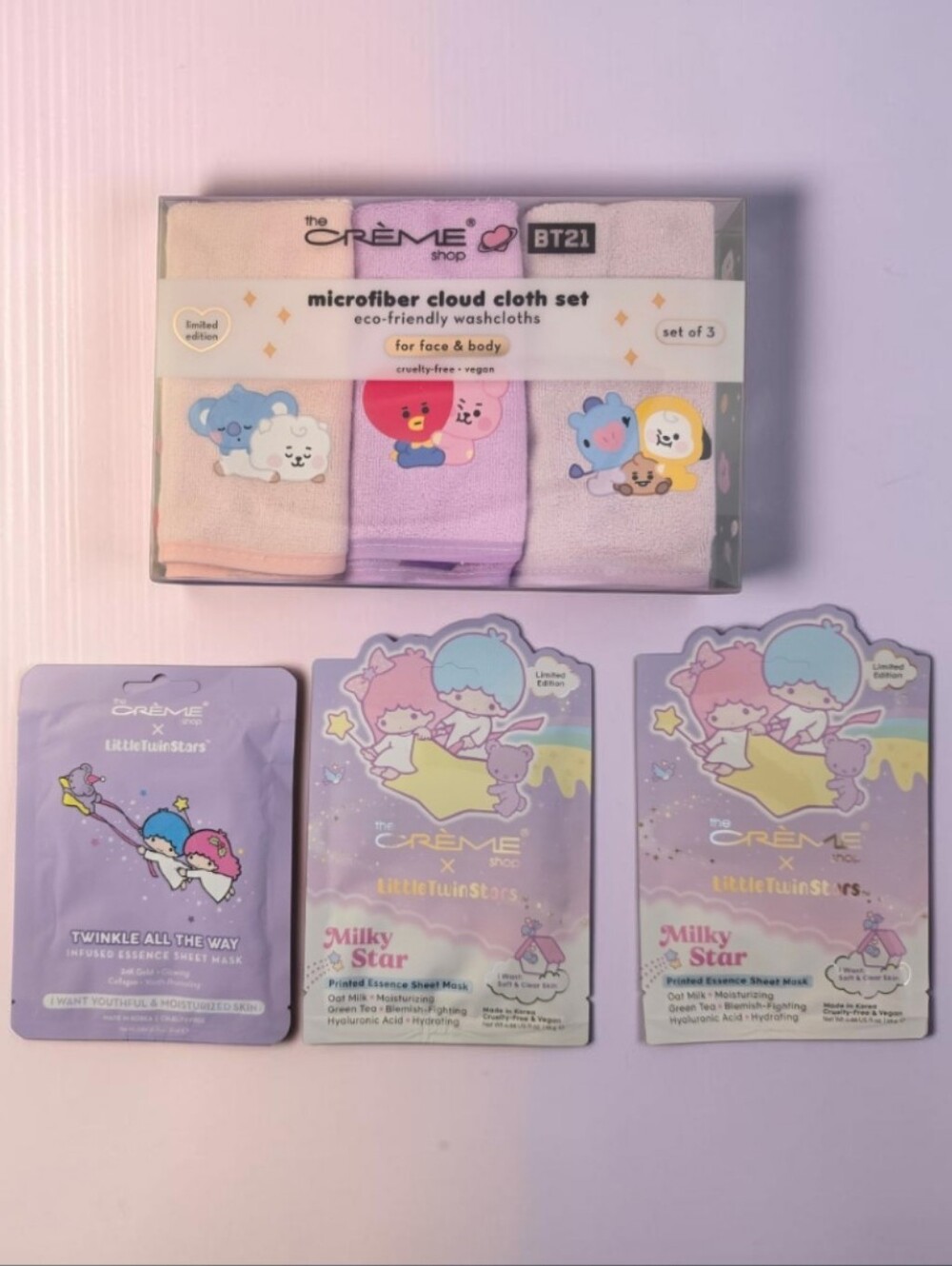The Creme Shop Microfiber Cloud Cloth Set - 3 Sheet Masks